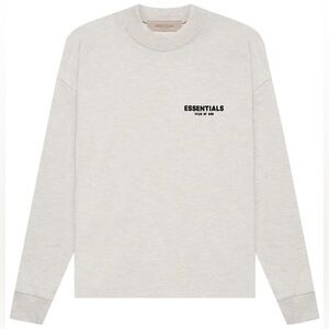 NEW FEAR OF GOD ESSENTIALS L/S T-SHIRT (SS22) OATMEAL AUTHENTIC - SIZE MEDIUM
